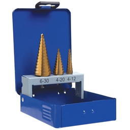 [DRSTPSET] Step Drill Set - 4-12mm, 4-20mm, 6-30mm