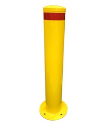 [SBOLLARD220] Safety Yellow Steel Bollard - 1200mm(H) x 220mm Dia - Surface Mount - 5mm wall thickness