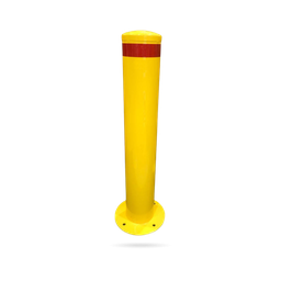 [SBOLLARD220] Safety Yellow Steel Bollard - 1200mm(H) x 220mm Dia - Surface Mount - 5mm wall thickness