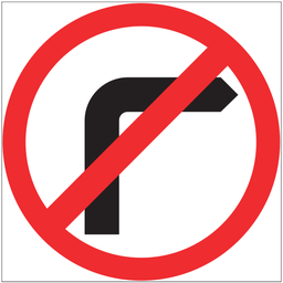 Victoria Multi Message Sign 600 x 600mm Class 1 Reflective - No Right Turn