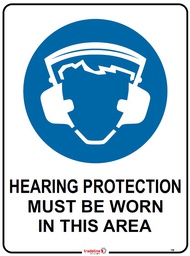 [SIGN102C] Safety Sign 600 x 450mm Corflute - Hearing Protection must be worn