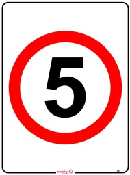 Safety Sign 600 x 450mm - 5 Km / Hour Speed