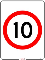 Safety Sign 600 x 450mm - 10km Speed Sign