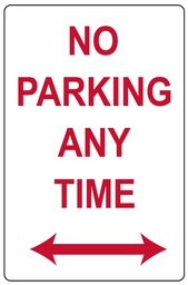 Safety Sign 450 x 300mm Corflute - No Parking Any Time