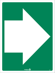 Safety Sign 600 x 450mm - Directional Arrow (Green)