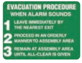 Safety Sign 600 x 450mm - Evacuation Procedure