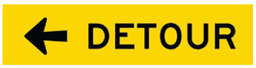 [TM5-V1(L)C] Victoria Multi Message 1200 x 300mm Class 1 Coreflute - Detour (Left Arrow)