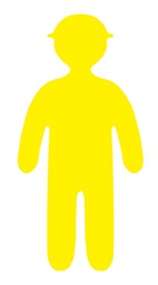 [YELMAN] 1200 x 1800mm Coreflute Yellow Man Cut Out - Hands Down