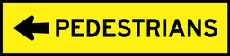 QLD Multi Message 1200 x 300mm Class 1 Reflective - Pedestrians with left arrow