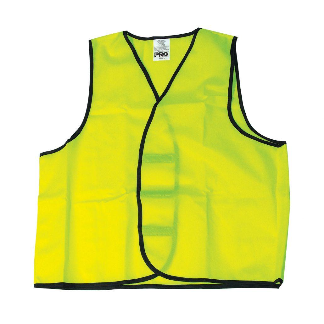 Safety Vest Hi Vis Fluro Yellow (Day Use) Size Large - Tradeline