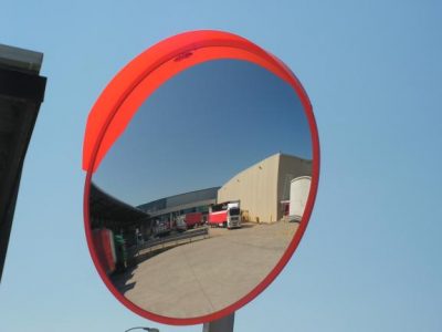 Polycarbonate Outdoor Traffic Dome Convex Mirror - 600mm w/- Post